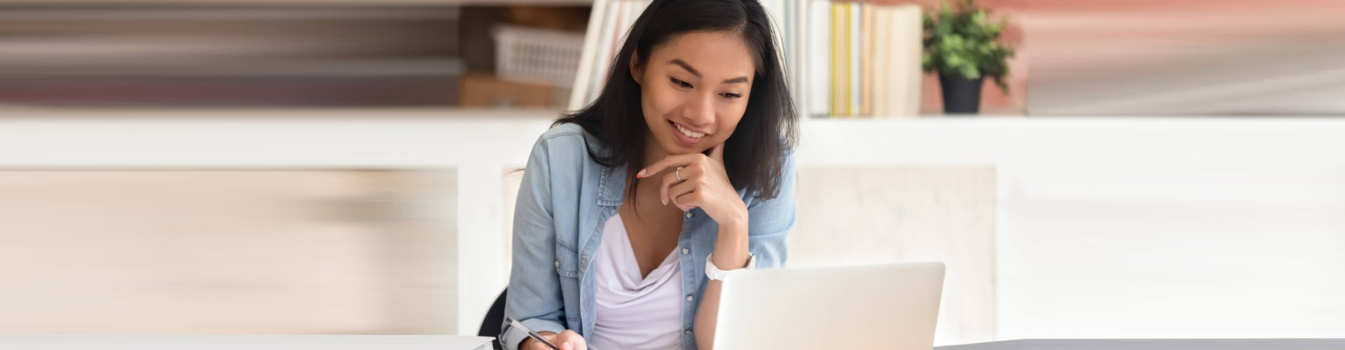 a woman on a laptop